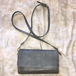 Gray over the shoulder purse